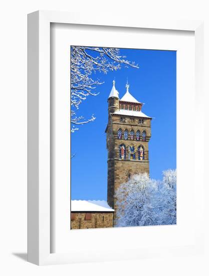 Cardiff Castle in snow, Cardiff, Wales, United Kingdom, Europe-Billy Stock-Framed Photographic Print