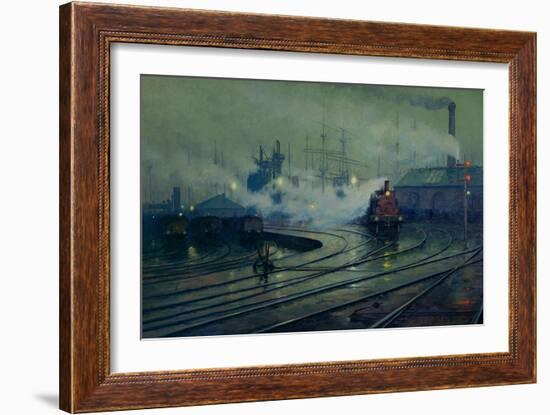 Cardiff Docks, 1896-Lionel Walden-Framed Giclee Print