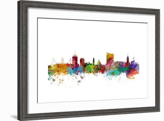 Cardiff Wales Skyline-Michael Tompsett-Framed Art Print