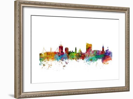 Cardiff Wales Skyline-Michael Tompsett-Framed Art Print