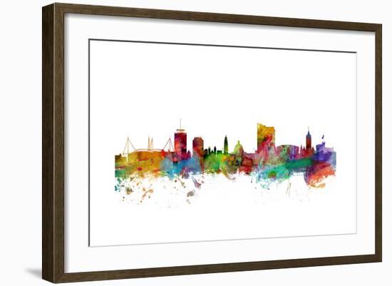 Cardiff Wales Skyline-Michael Tompsett-Framed Art Print