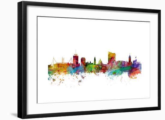 Cardiff Wales Skyline-Michael Tompsett-Framed Art Print