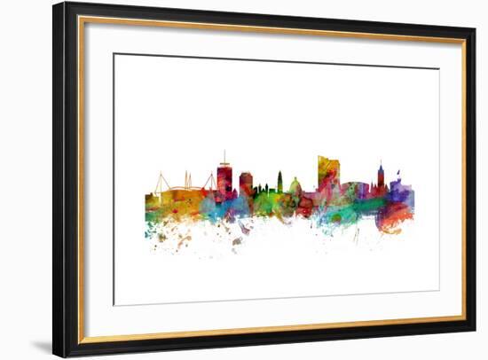 Cardiff Wales Skyline-Michael Tompsett-Framed Art Print