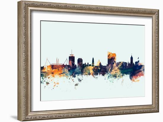 Cardiff Wales Skyline-Michael Tompsett-Framed Art Print