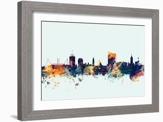 Cardiff Wales Skyline-Michael Tompsett-Framed Art Print