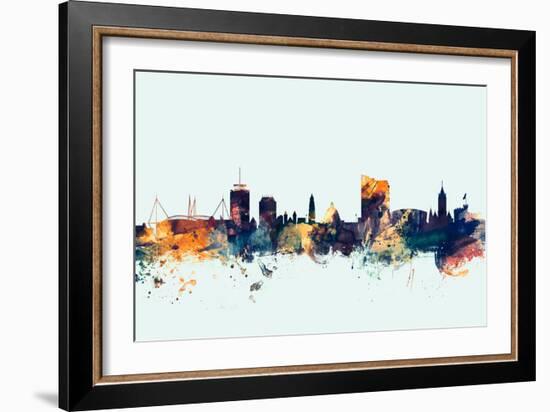 Cardiff Wales Skyline-Michael Tompsett-Framed Art Print