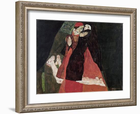 Cardinal and Nun (Tenderness)-Egon Schiele-Framed Giclee Print