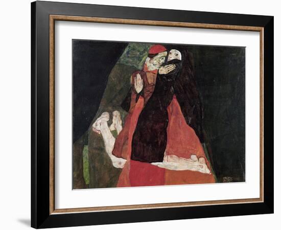 Cardinal and Nun (Tenderness)-Egon Schiele-Framed Giclee Print