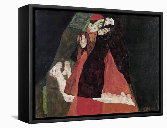 Cardinal and Nun (Tenderness)-Egon Schiele-Framed Premier Image Canvas