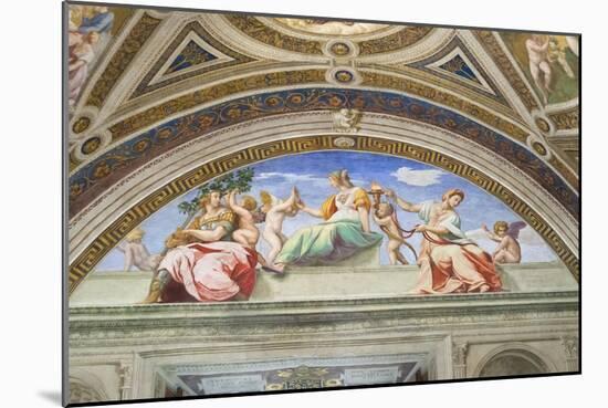 Cardinal and Theological Virtues, 1511, Raphael, 1483-1520-null-Mounted Giclee Print