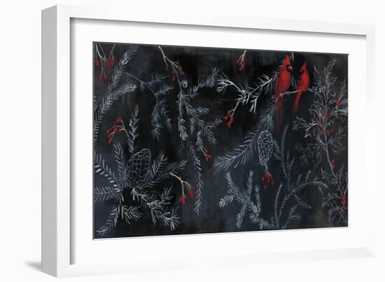 Cardinal Chalkboard-Danhui Nai-Framed Art Print