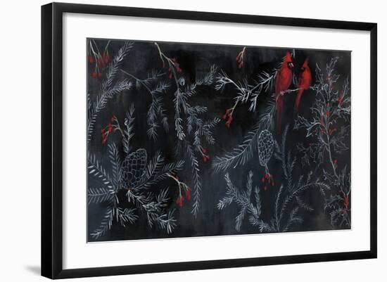 Cardinal Chalkboard-Danhui Nai-Framed Art Print