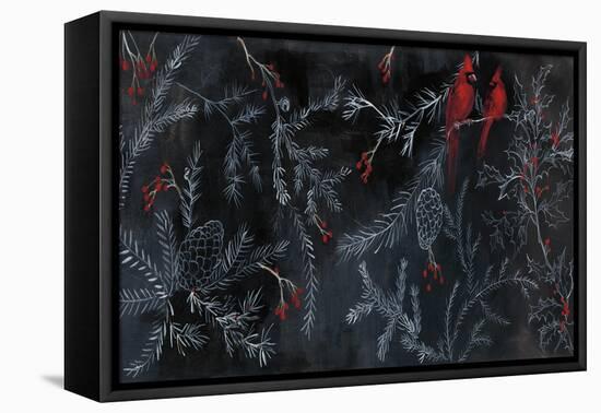 Cardinal Chalkboard-Danhui Nai-Framed Stretched Canvas