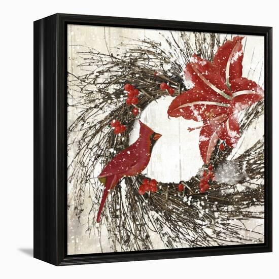 Cardinal Christmas I-Color Bakery-Framed Premier Image Canvas