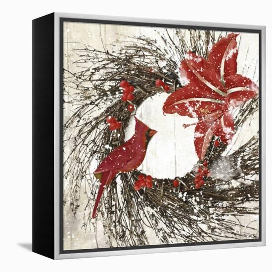 Cardinal Christmas I-Color Bakery-Framed Premier Image Canvas