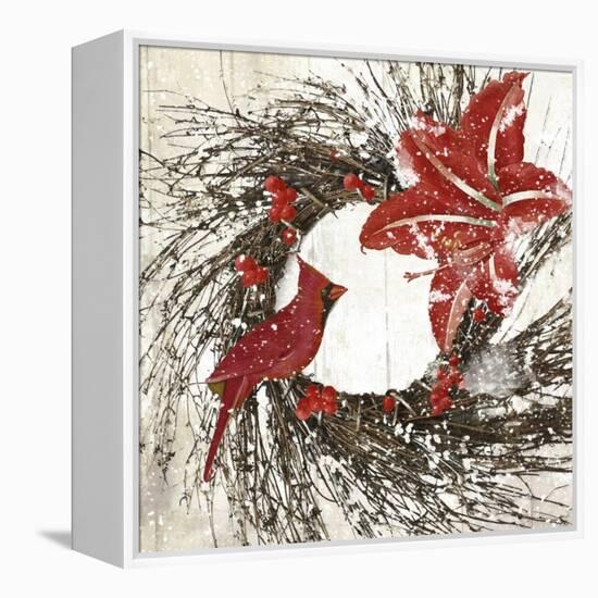 Cardinal Christmas I-Color Bakery-Framed Premier Image Canvas