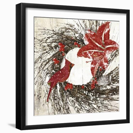 Cardinal Christmas I-Color Bakery-Framed Giclee Print