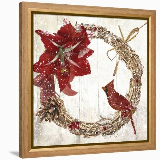 Cardinal Christmas II-Color Bakery-Framed Premier Image Canvas