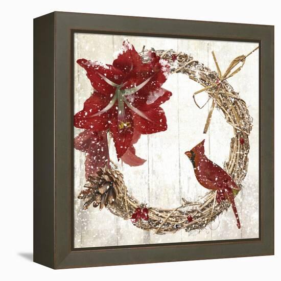 Cardinal Christmas II-Color Bakery-Framed Premier Image Canvas