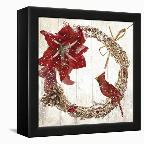 Cardinal Christmas II-Color Bakery-Framed Premier Image Canvas