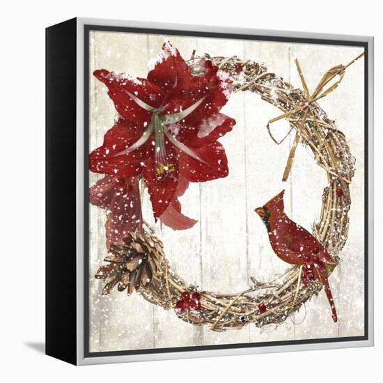 Cardinal Christmas II-Color Bakery-Framed Premier Image Canvas