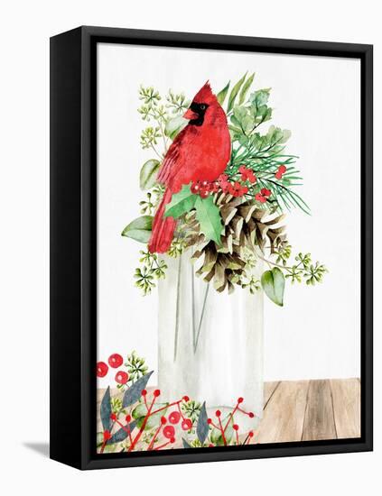 Cardinal Christmas Jar-Kimberly Allen-Framed Stretched Canvas