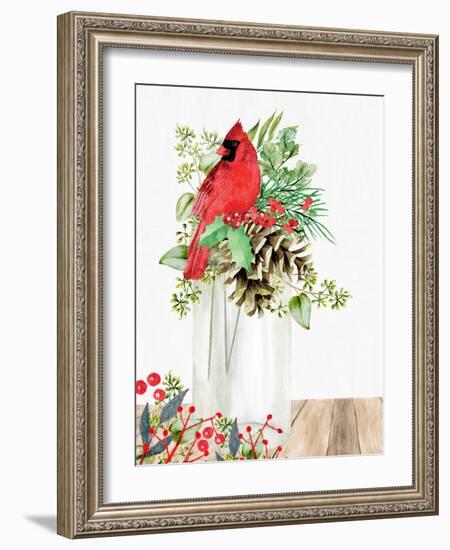 Cardinal Christmas Jar-Kimberly Allen-Framed Art Print