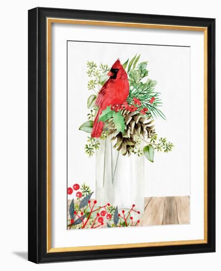 Cardinal Christmas Jar-Kimberly Allen-Framed Art Print