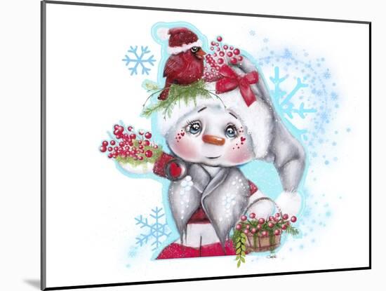 Cardinal Christmas Pal - Snowman-Sheena Pike Art And Illustration-Mounted Giclee Print
