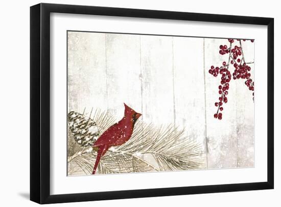 Cardinal Christmas V-Color Bakery-Framed Giclee Print