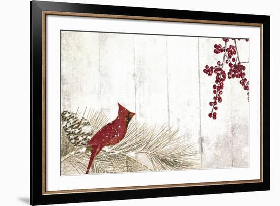 Cardinal Christmas V-Color Bakery-Framed Giclee Print