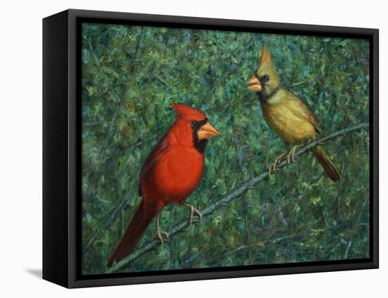 Cardinal Couple-James W. Johnson-Framed Premier Image Canvas