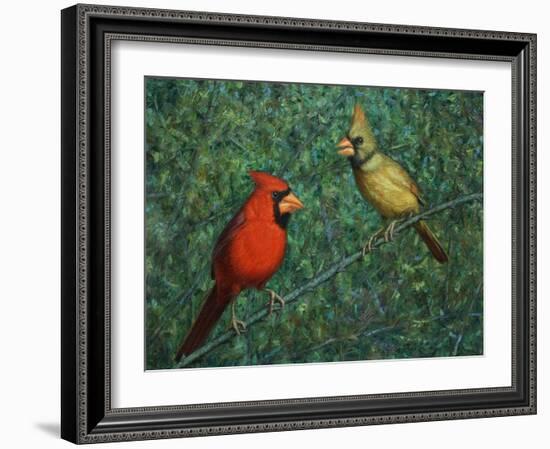 Cardinal Couple-James W. Johnson-Framed Giclee Print