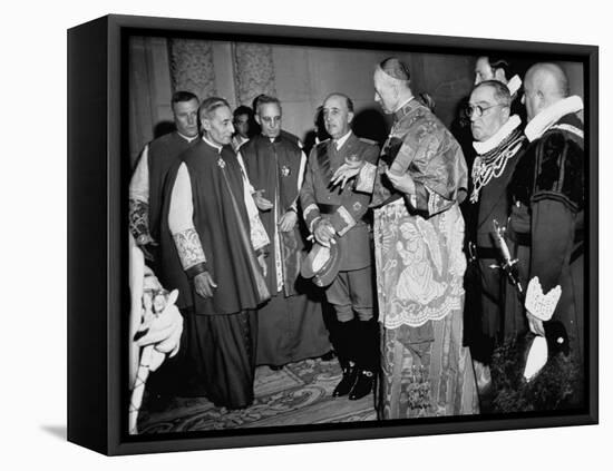 Cardinal Frederico Tedeschini Celebrating Mass at the Eucharistic Congress with Francisco Franco-Dmitri Kessel-Framed Premier Image Canvas