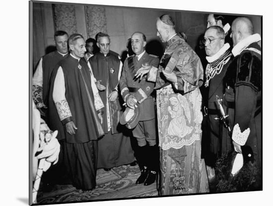 Cardinal Frederico Tedeschini Celebrating Mass at the Eucharistic Congress with Francisco Franco-Dmitri Kessel-Mounted Photographic Print