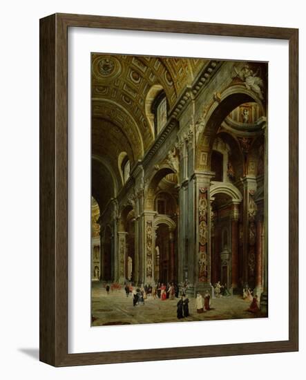 Cardinal Melchior De Polignac (1661-1742) Visiting St. Peter's in Rome-Giovanni Paolo Pannini-Framed Giclee Print