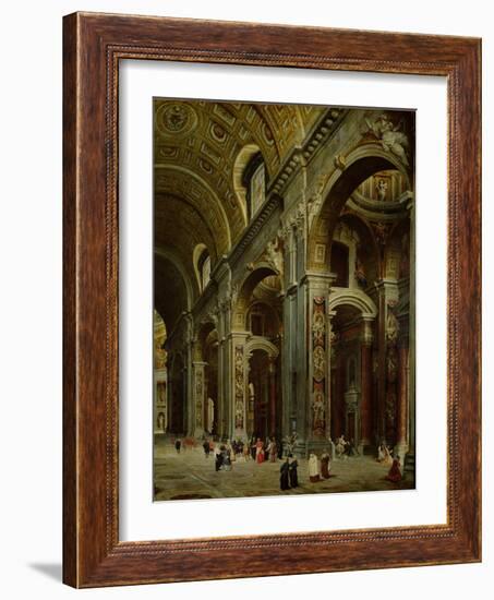 Cardinal Melchior De Polignac (1661-1742) Visiting St. Peter's in Rome-Giovanni Paolo Pannini-Framed Giclee Print