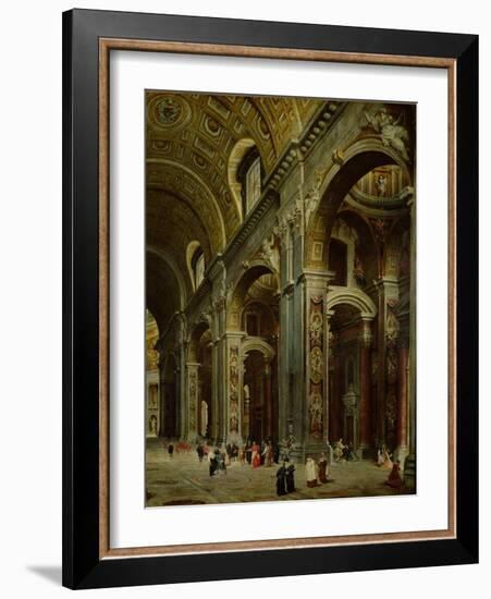 Cardinal Melchior De Polignac (1661-1742) Visiting St. Peter's in Rome-Giovanni Paolo Pannini-Framed Giclee Print