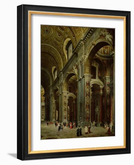 Cardinal Melchior De Polignac (1661-1742) Visiting St. Peter's in Rome-Giovanni Paolo Pannini-Framed Giclee Print