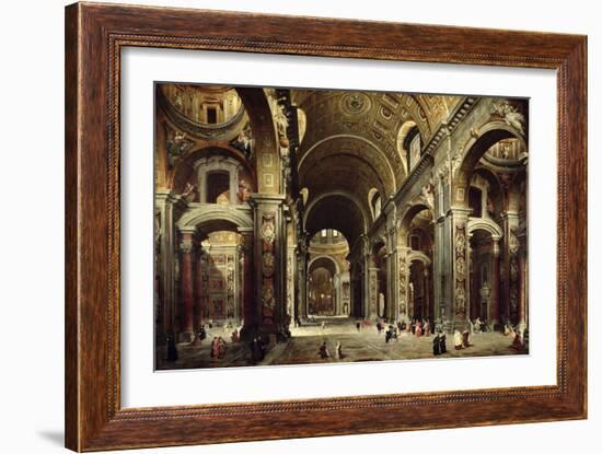 Cardinal Melchior de Polignac Visiting St. Peter's in Rome, 1730-Giovanni Paolo Pannini-Framed Giclee Print