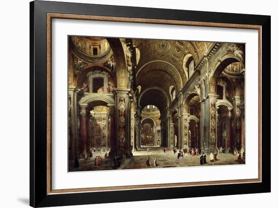 Cardinal Melchior de Polignac Visiting St. Peter's in Rome, 1730-Giovanni Paolo Pannini-Framed Giclee Print