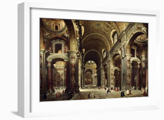 Cardinal Melchior de Polignac Visiting St. Peter's in Rome, 1730-Giovanni Paolo Pannini-Framed Giclee Print