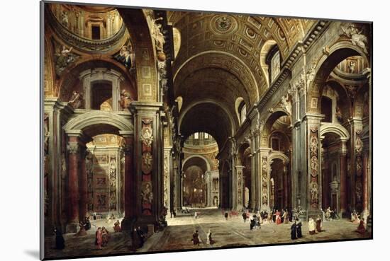 Cardinal Melchior de Polignac Visiting St. Peter's in Rome, 1730-Giovanni Paolo Pannini-Mounted Giclee Print