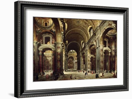 Cardinal Melchior de Polignac Visiting St. Peter's in Rome, 1730-Giovanni Paolo Pannini-Framed Giclee Print