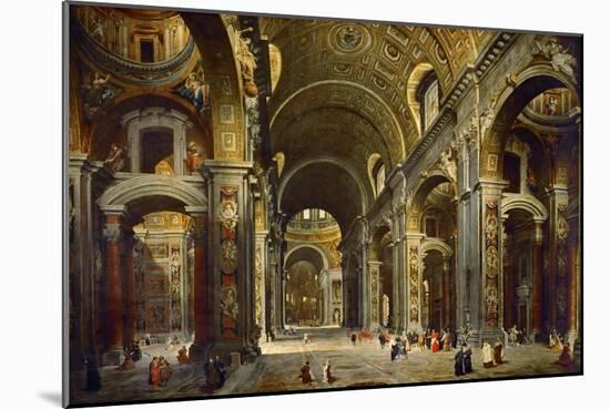 Cardinal Melchior De Polignac Visiting the Basilica of Saint Peter in Rome-Giovanni Paolo Panini-Mounted Giclee Print