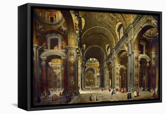 Cardinal Melchior De Polignac Visiting the Basilica of Saint Peter in Rome-Giovanni Paolo Panini-Framed Premier Image Canvas