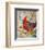 Cardinal On White-null-Framed Art Print