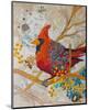 Cardinal On White-null-Mounted Art Print