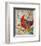 Cardinal On White-null-Framed Art Print