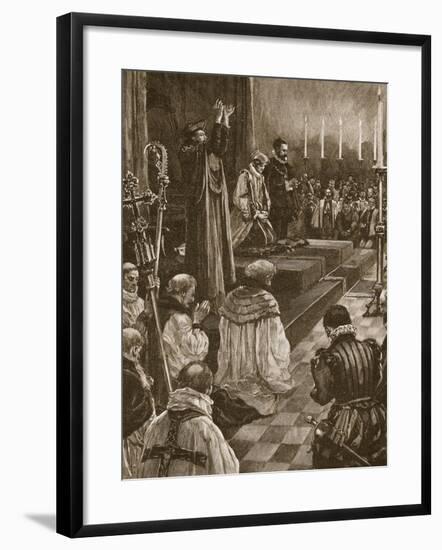 Cardinal Pole Reconciling the Realm of England to the Roman Communion-null-Framed Giclee Print